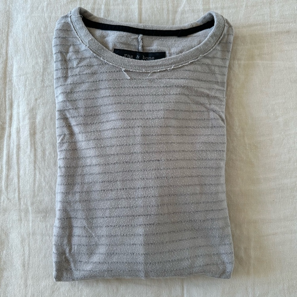 Rag and Bone Distressed Long Sleeve Tee